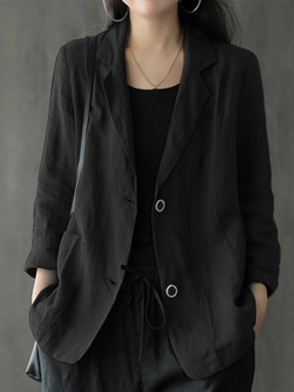 Blazer Léger Femme à Revers avec Poches