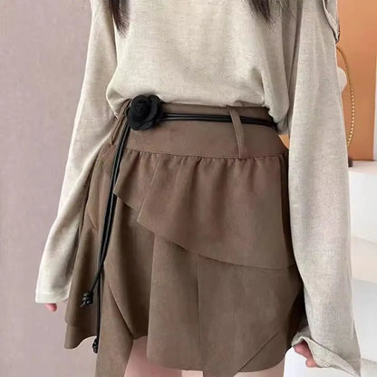 Ceinture Fine Style Kimono en Faux Cuir pour Femme