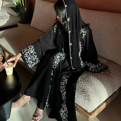 Ensemble Abaya Longue Femme avec Foulard - Chic et Léger