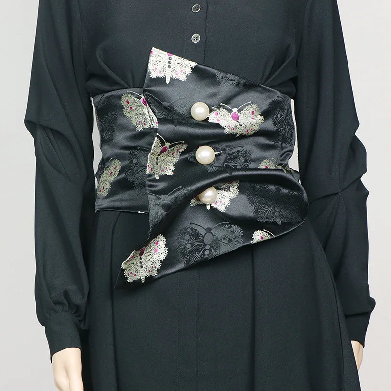 Ceinture Kimono Femme en Satin - Style Décontracté et Imprimé