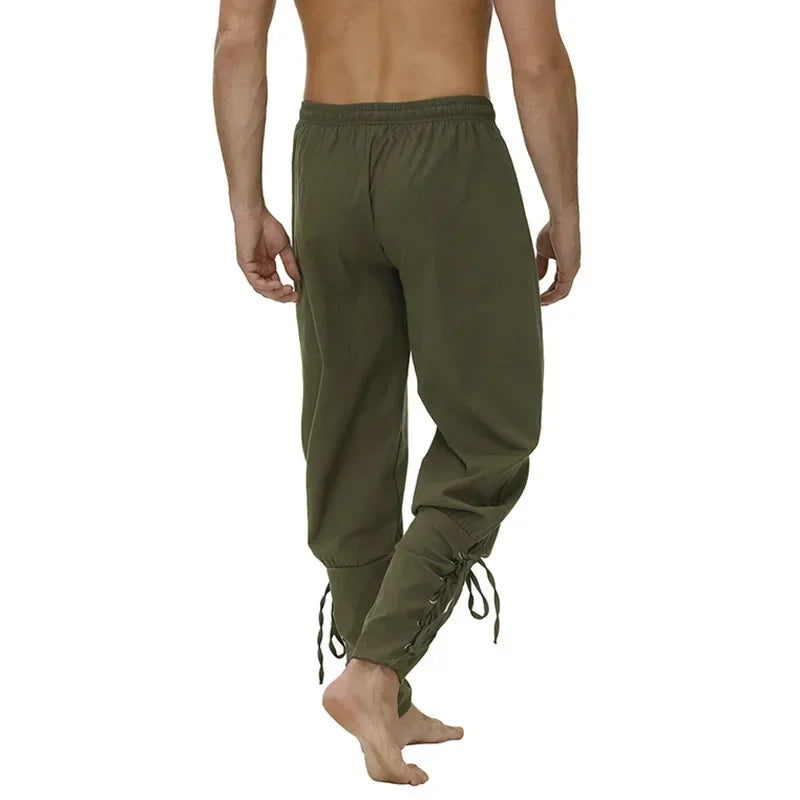 Pantalon Homme Casual Printemps/Automne en Coton et Lin