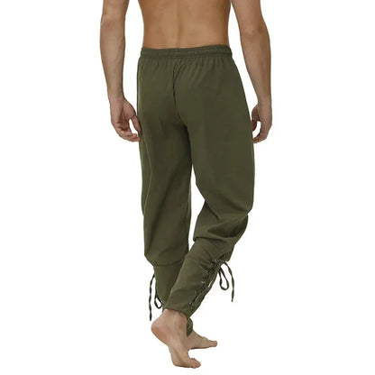 Pantalon Homme Casual Printemps/Automne en Coton et Lin