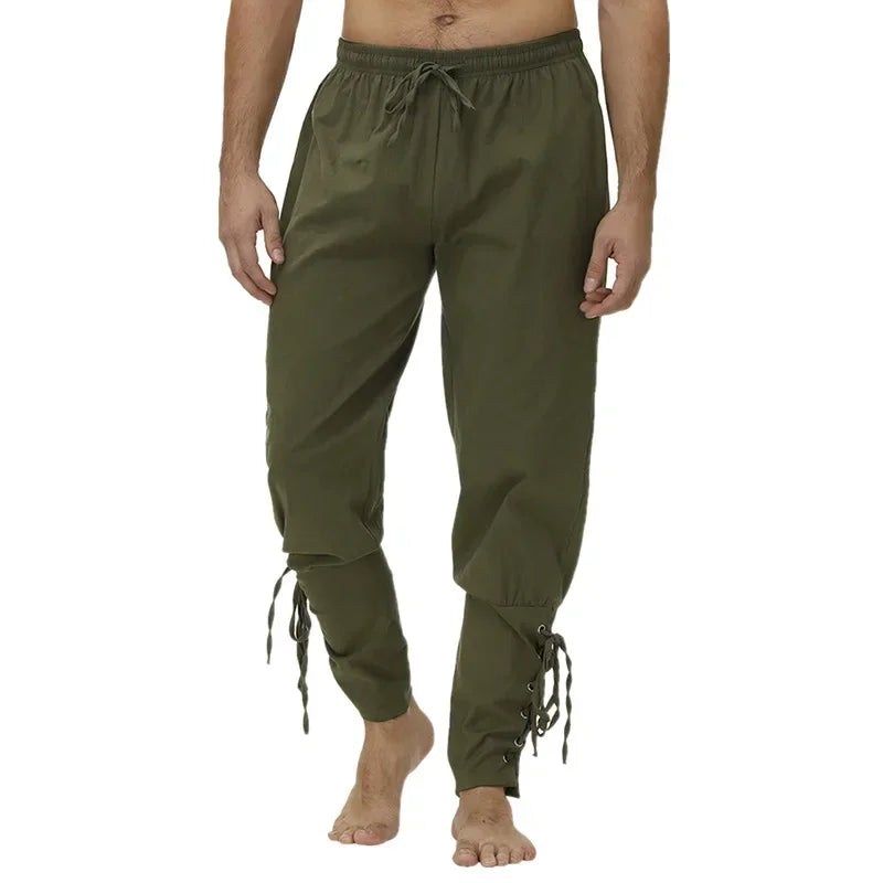 Pantalon Homme Casual Printemps/Automne en Coton et Lin