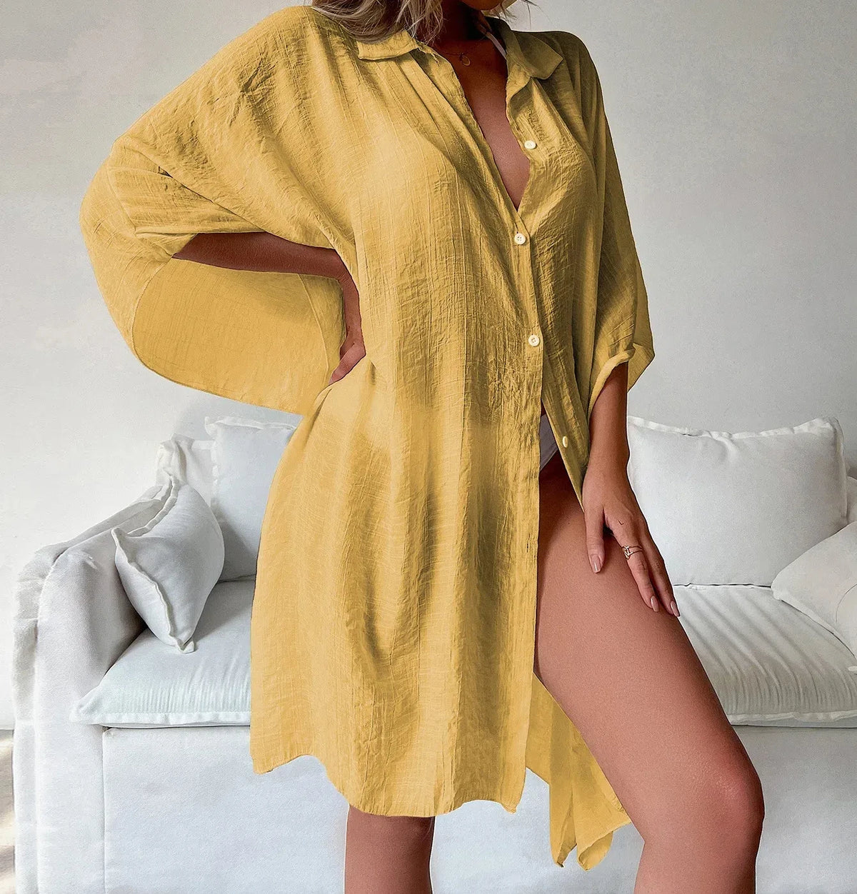 Kimono Chemise Femme Léger Style Plage - Taille Unique