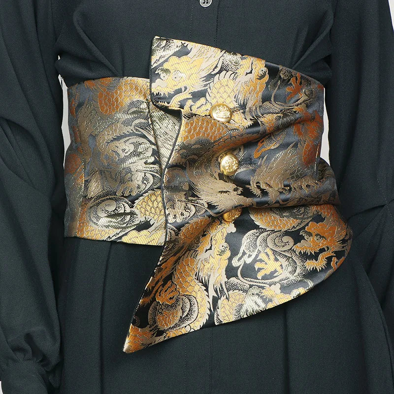 Ceinture Kimono Femme en Satin - Style Décontracté et Imprimé