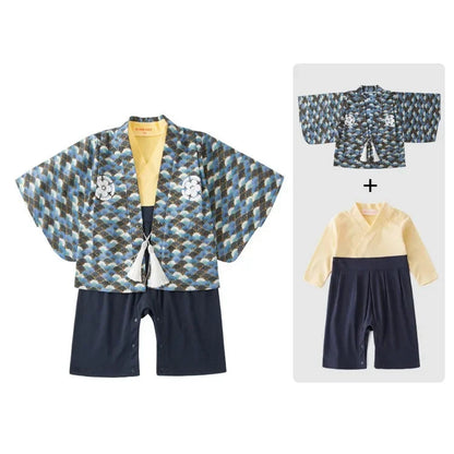 Ensemble Kimono et Pantalon Bébé Garçon Style Japonais