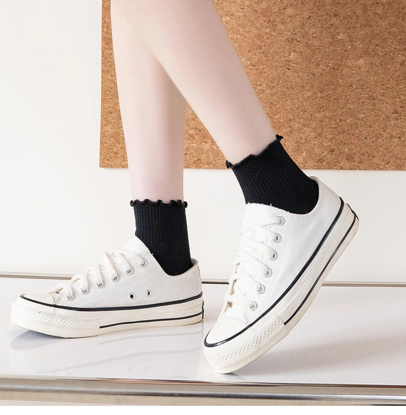 Lot de 3 Paires de Chaussettes Femme Coton Style Japonais - Confortables et Casual