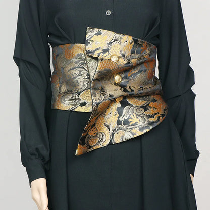 Ceinture Kimono Femme en Satin - Style Décontracté et Imprimé