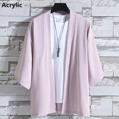 Kimono Court Mixte en Coton et Lin