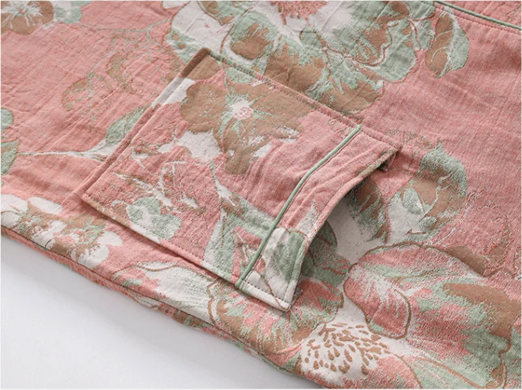 Kimono Mi-long Fleuri pour Femme en Coton - Confort et Style