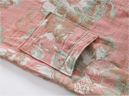 Kimono Mi-long Fleuri pour Femme en Coton - Confort et Style