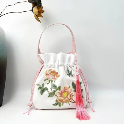 Sac à Main Bourse en Satin Fleuri - Chic et Polyvalent