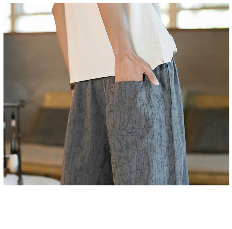 Pantalon Harem Homme en Coton et Lin - Style Chinois Traditionnel
