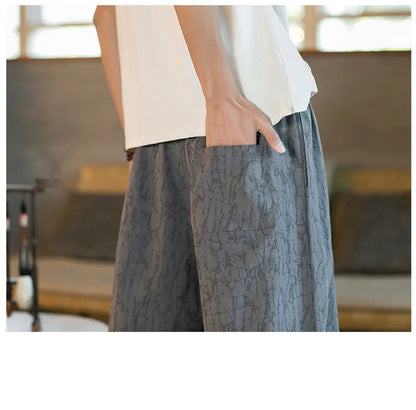 Pantalon Harem Homme en Coton et Lin - Style Chinois Traditionnel