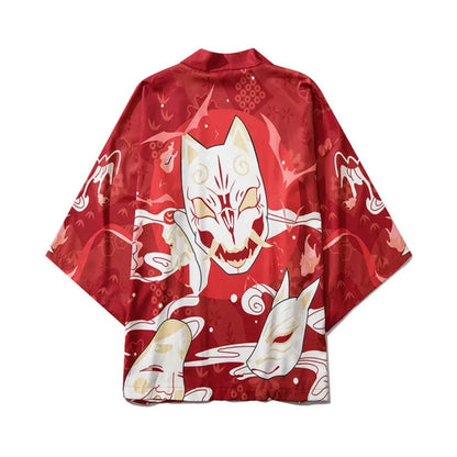Kimono Court Homme Style Japonais avec Motifs