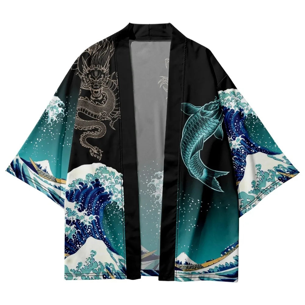 Kimono Court Homme Style Japonais Traditionnel Léger