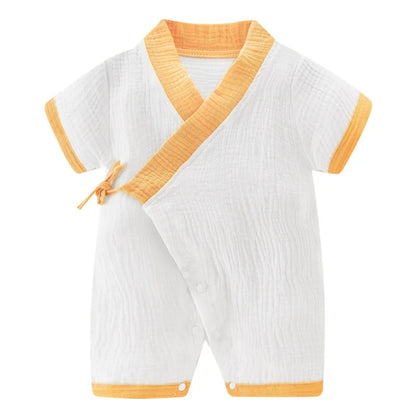 Barboteuse Bébé en Coton Muslin - Confort d'Été pour Filles et Garçons