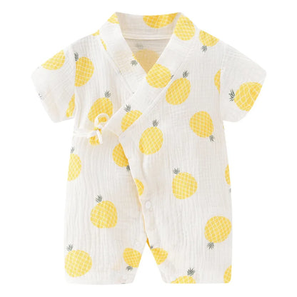 Barboteuse Bébé "Kimono" Ananas en Coton - Unisexe