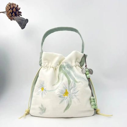 Sac à Main Bourse en Satin Fleuri - Chic et Polyvalent