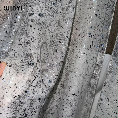 Kimono Long Brillant Argenté Femme - Style Bohème Chic