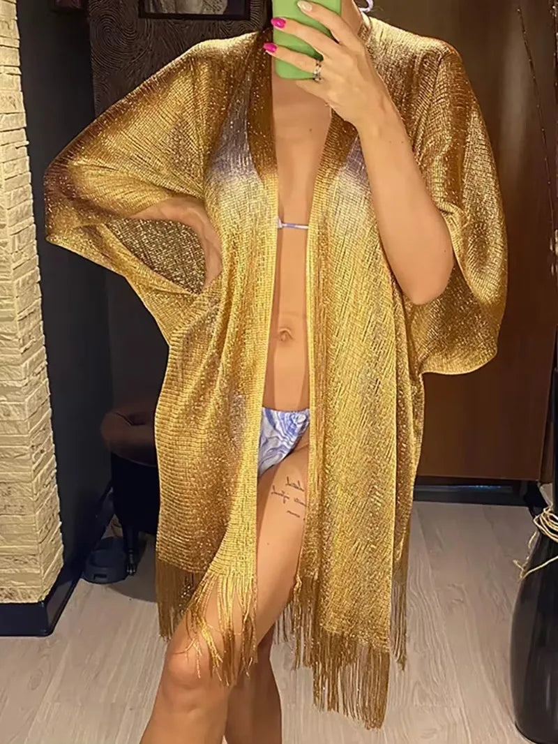 Kimono Long Femme Plage Léger et Transparent - Style Bohème Chic