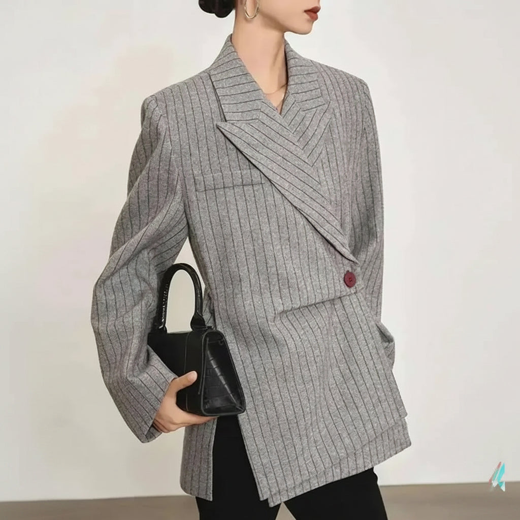 Blazer Femme Rayé Style "Office Lady"