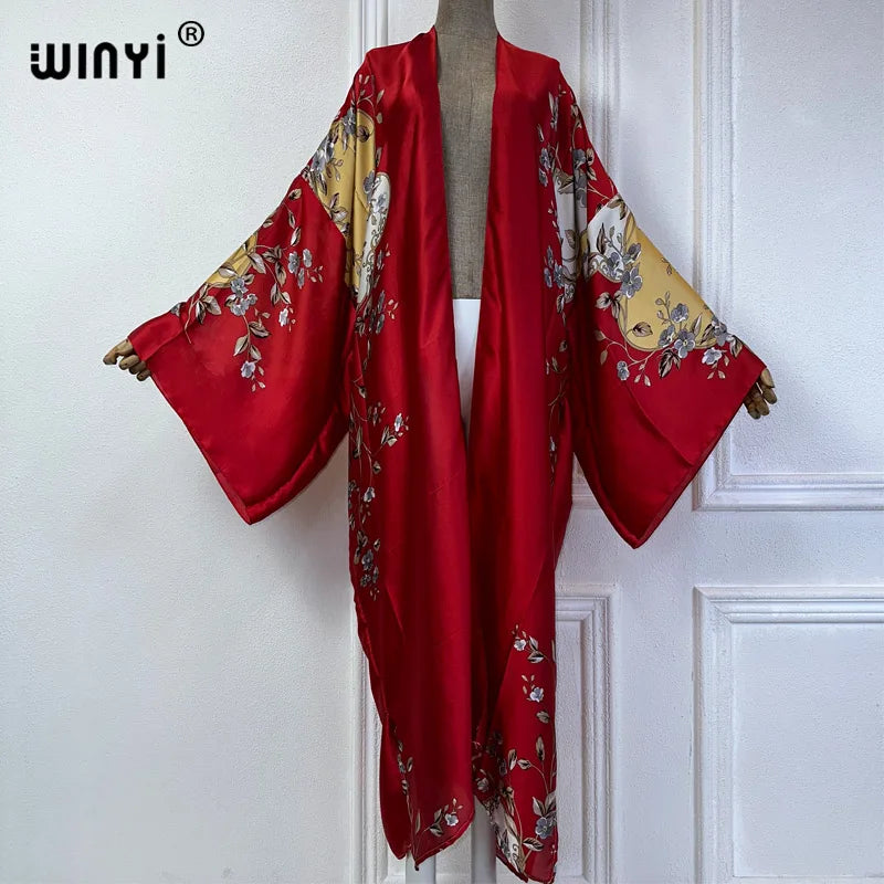 Kimono Long Bohème Imprimé - Style Léger et Fleuri