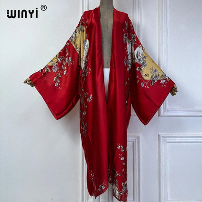 Kimono Long Bohème Imprimé - Style Léger et Fleuri