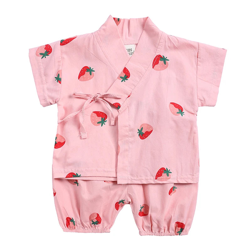 Ensemble Pyjama Bébé Fille Été en Coton Doux