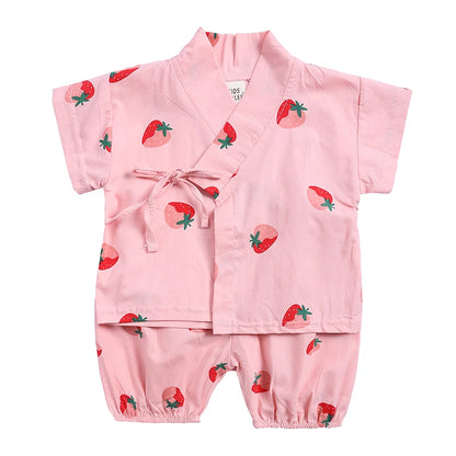 Ensemble Pyjama Bébé Fille Été en Coton Doux