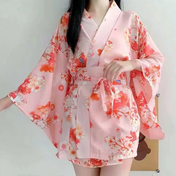 Kimono "Fleur de Cerisier" pour Femme - Style Japonais Traditionnel et Moderne