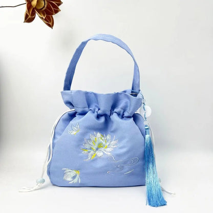 Sac à Main Bourse en Satin Fleuri - Chic et Polyvalent