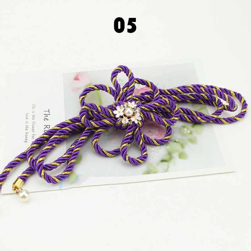Ceinture Corde Fleurie Style Kimono pour Femme - Accessoire de Mode