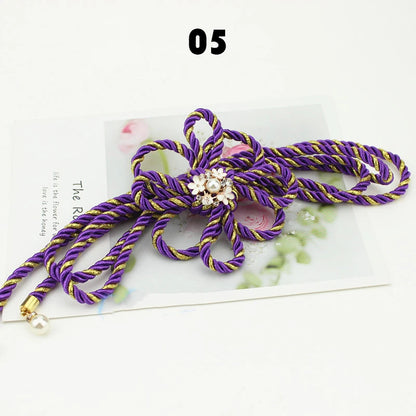 Ceinture Corde Fleurie Style Kimono pour Femme - Accessoire de Mode
