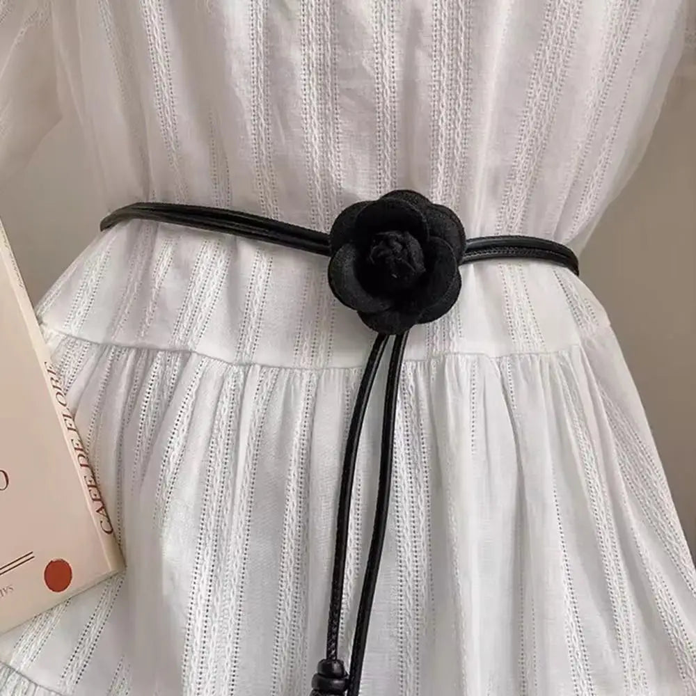 Ceinture Fine Style Kimono en Faux Cuir pour Femme