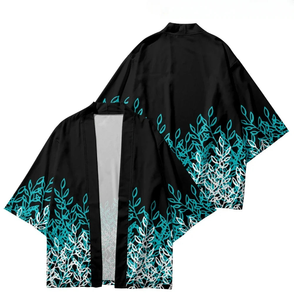 Kimono Court Style Sakura & Feuilles - Adultes et Enfants