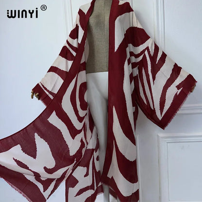 Kimono Long Imprimé Zèbre Femme - Style Bohème Chic