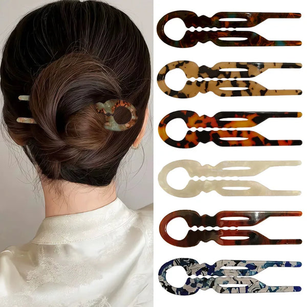 Lot de 6 Baguettes à Cheveux Décoratives pour Femme