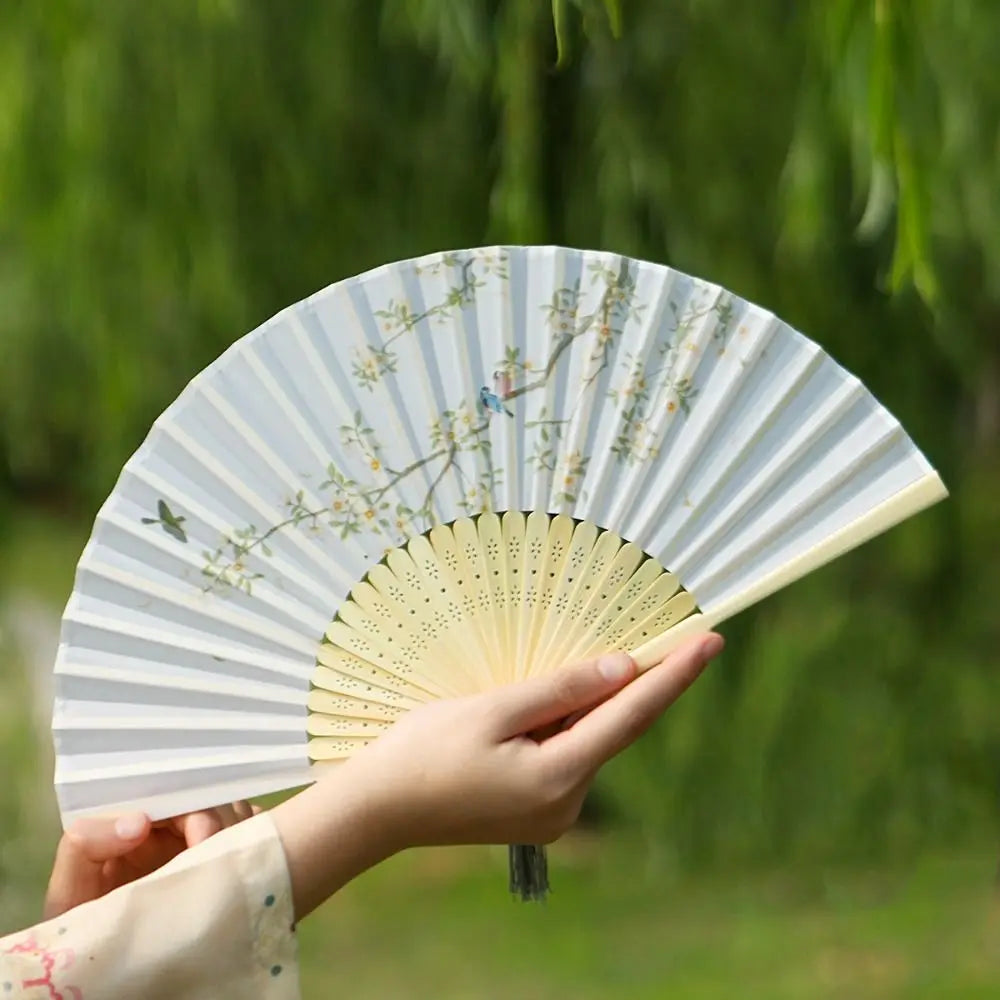 Éventail Pliant en Soie et Bambou - Style Japonais/Chinois - Accessoire de Danse & Décoration