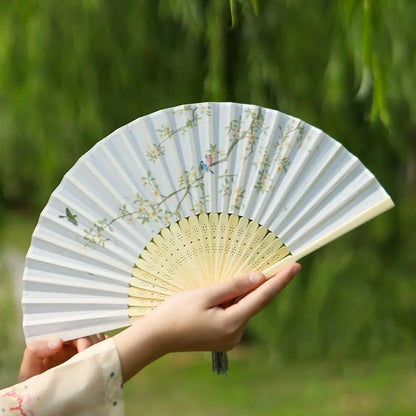 Éventail Pliant en Soie et Bambou - Style Japonais/Chinois - Accessoire de Danse & Décoration