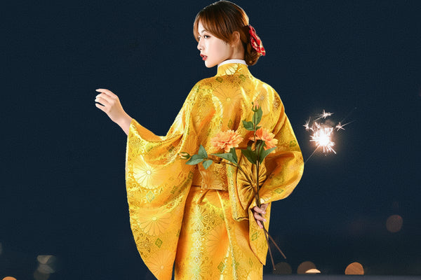 Kimono Femme Traditionnel Satiné - Style Japonais Vintage