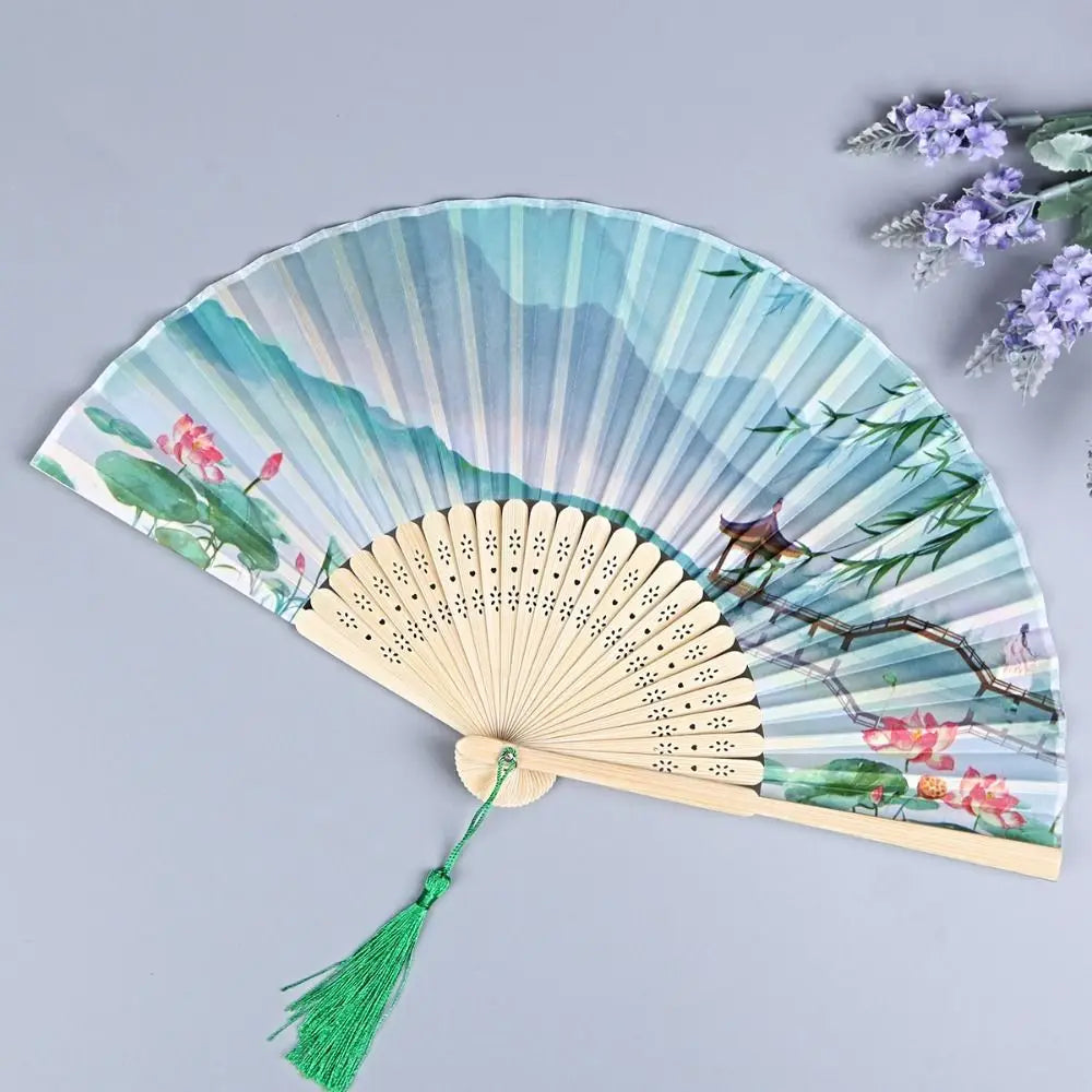 Éventail Pliant en Soie et Bambou - Style Japonais/Chinois - Accessoire de Danse & Décoration