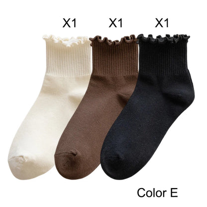Lot de 3 Paires de Chaussettes Femme Coton Style Japonais - Confortables et Casual