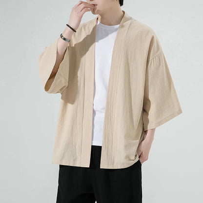 Cardigan Kimono Homme en Coton - Style Traditionnel Asiatique