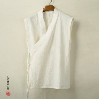 Kimono Court Homme Casual d'Été en Coton Respirant