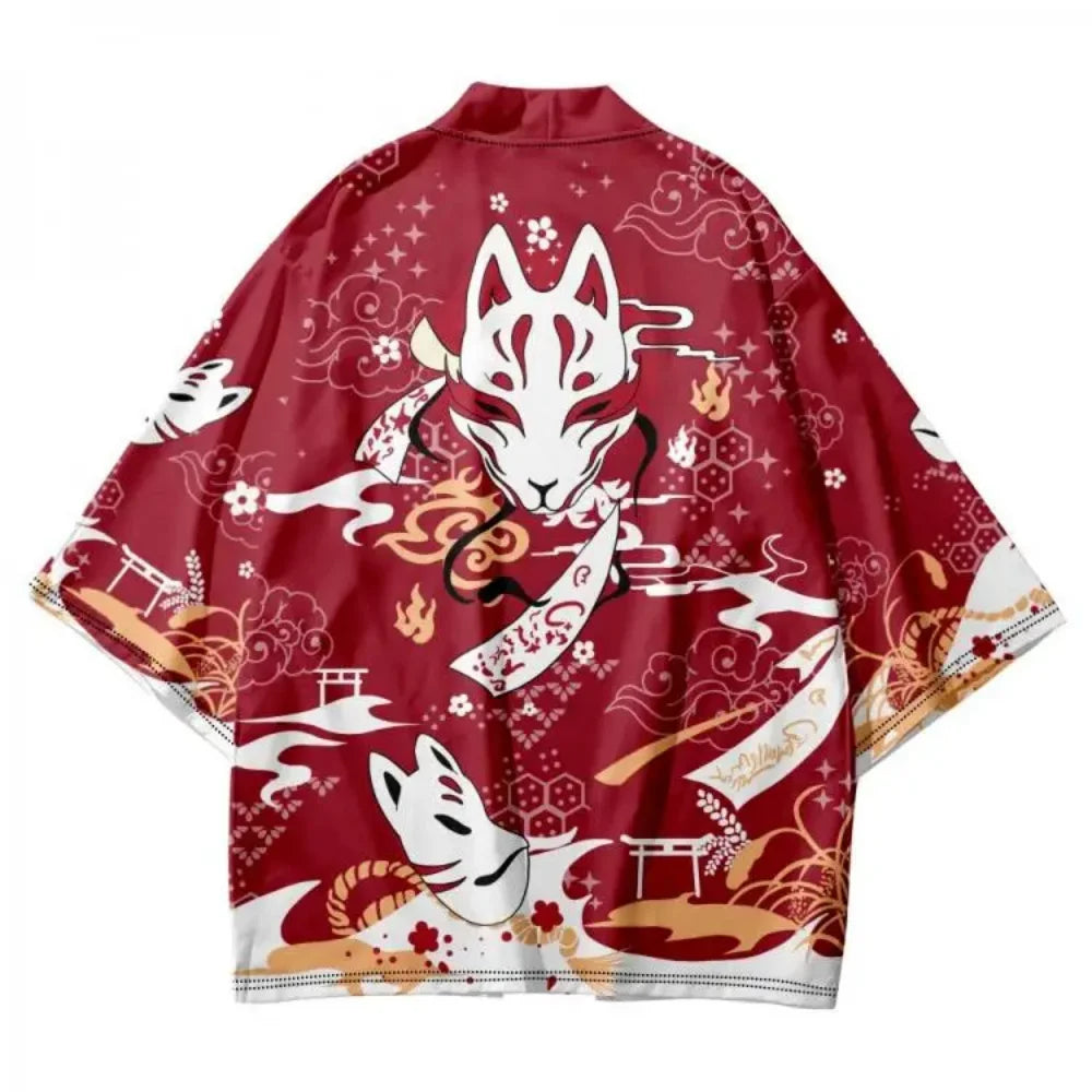 Kimono Court Homme Style Japonais avec Motifs