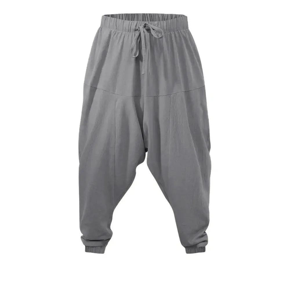Pantalon Sarouel Homme Décontracté en Coton et Lin