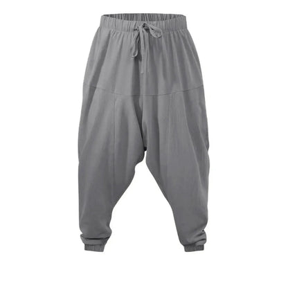 Pantalon Sarouel Homme Décontracté en Coton et Lin