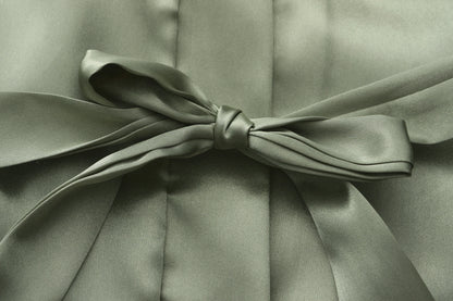 Kimono Mi-long Mariée en Satin Élégant - blanc ou vert
