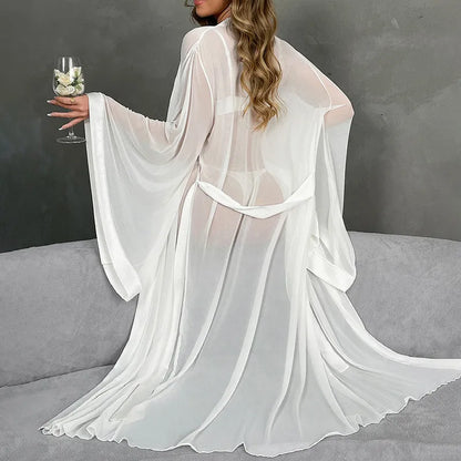 Kimono Long Fleuri Femme - Léger et Chic pour l'Été